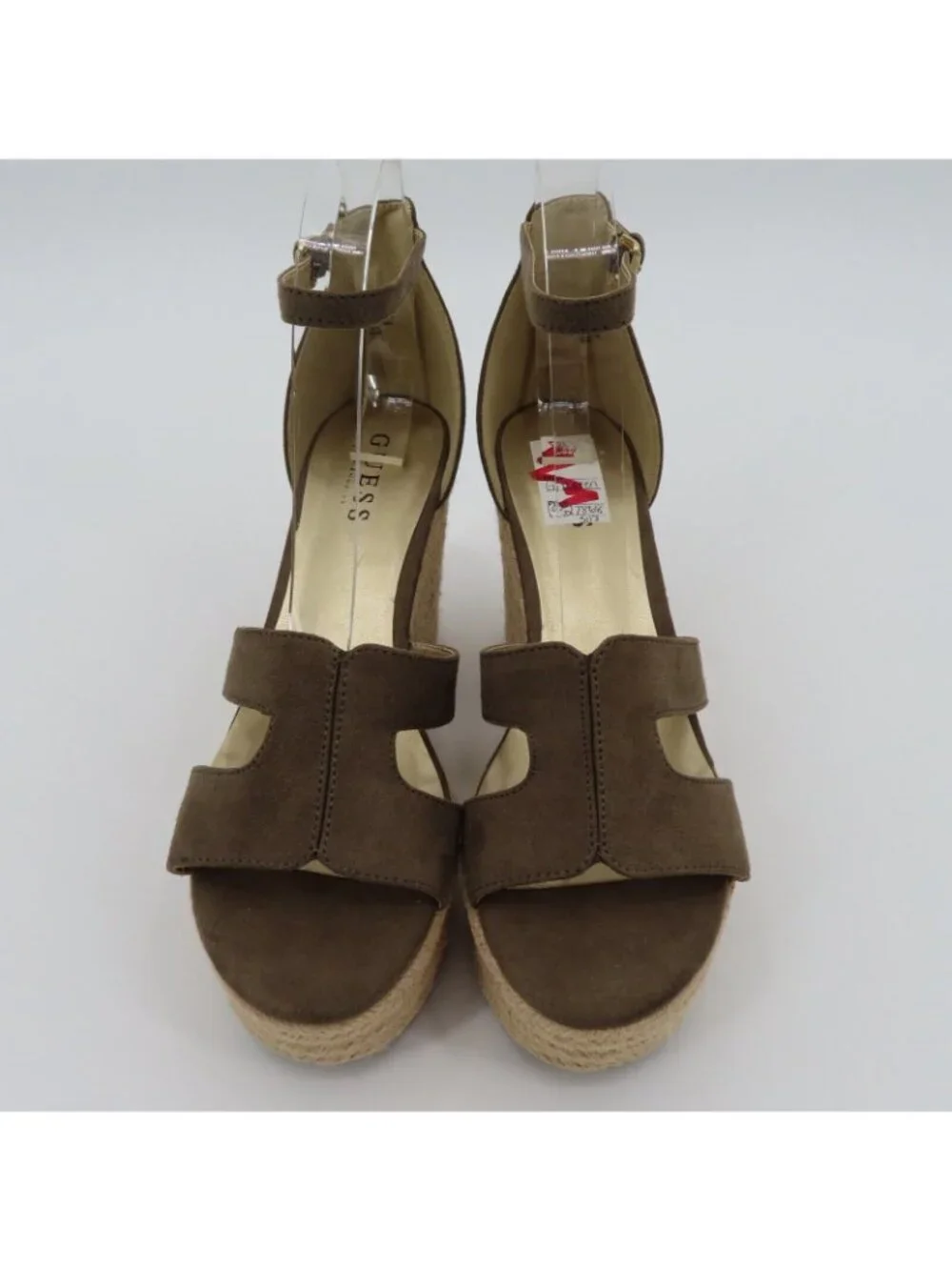 NEW Guess Women 8.5 Ayleen Brown Tan Espadrille Platform Wedge Sandals GFAyleen